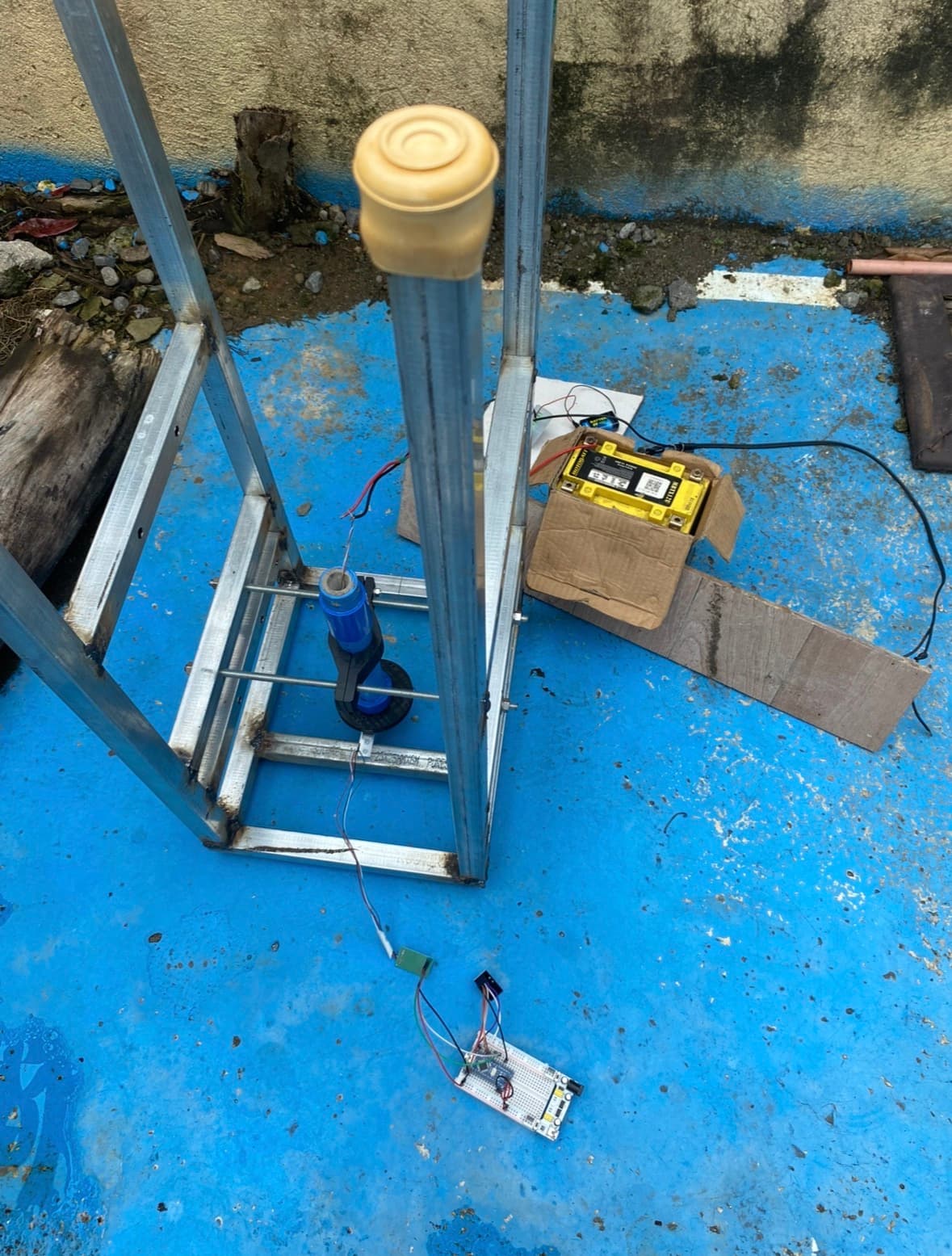 Telemetry setup for static fire stand — Raphael Murillo's workshop, 2024-11-09